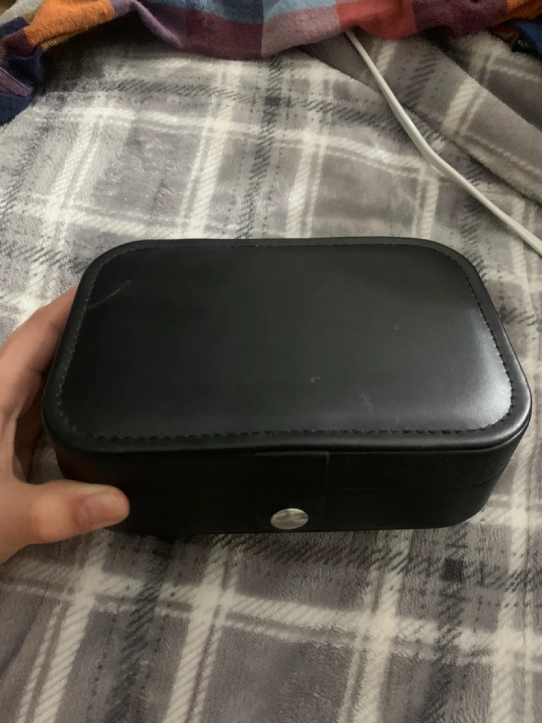 Black Faux Leather Jewelry Organizer Box - photo 3
