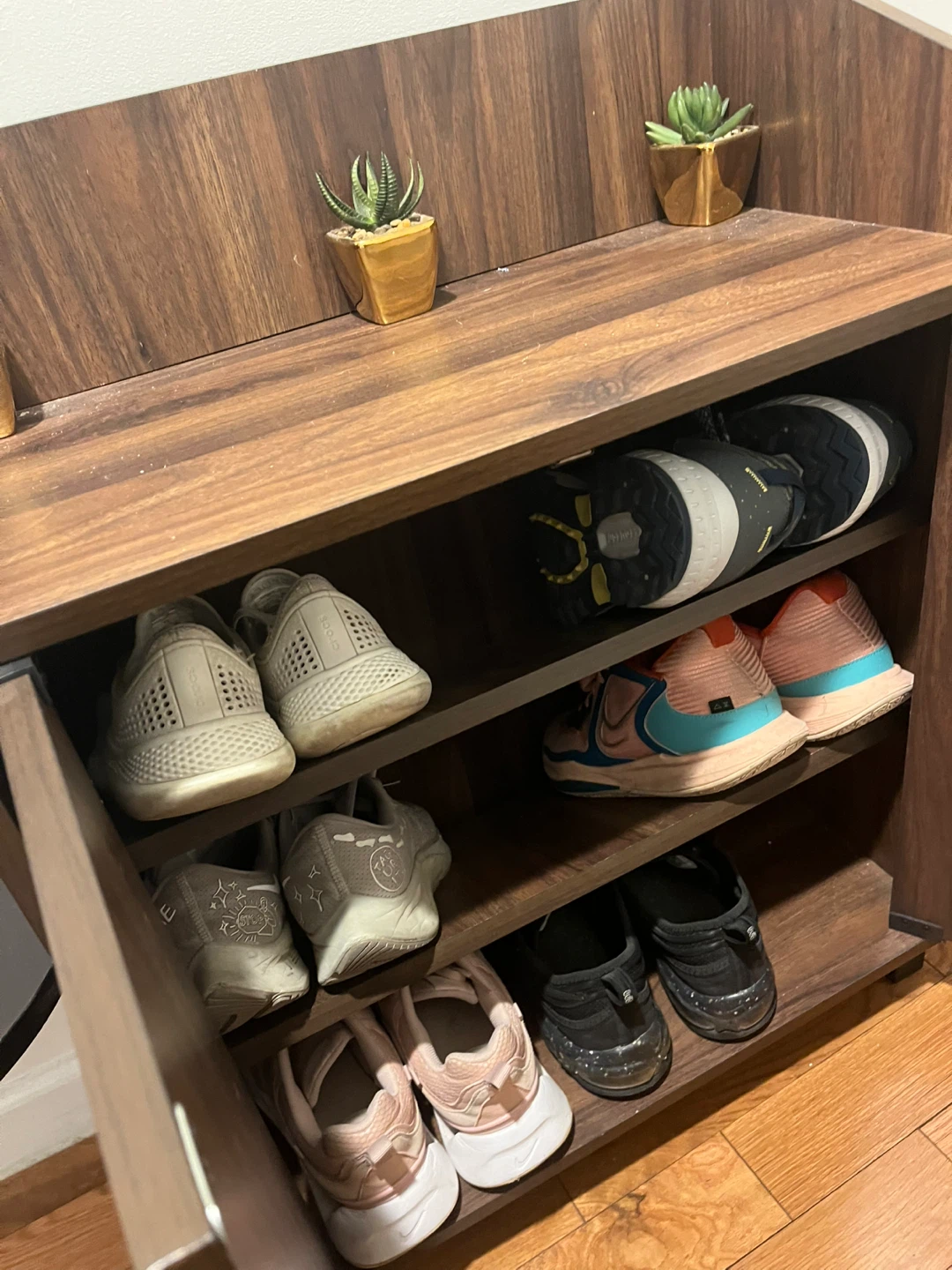 Wooden Shoe Cabinet with Storage - photo 2