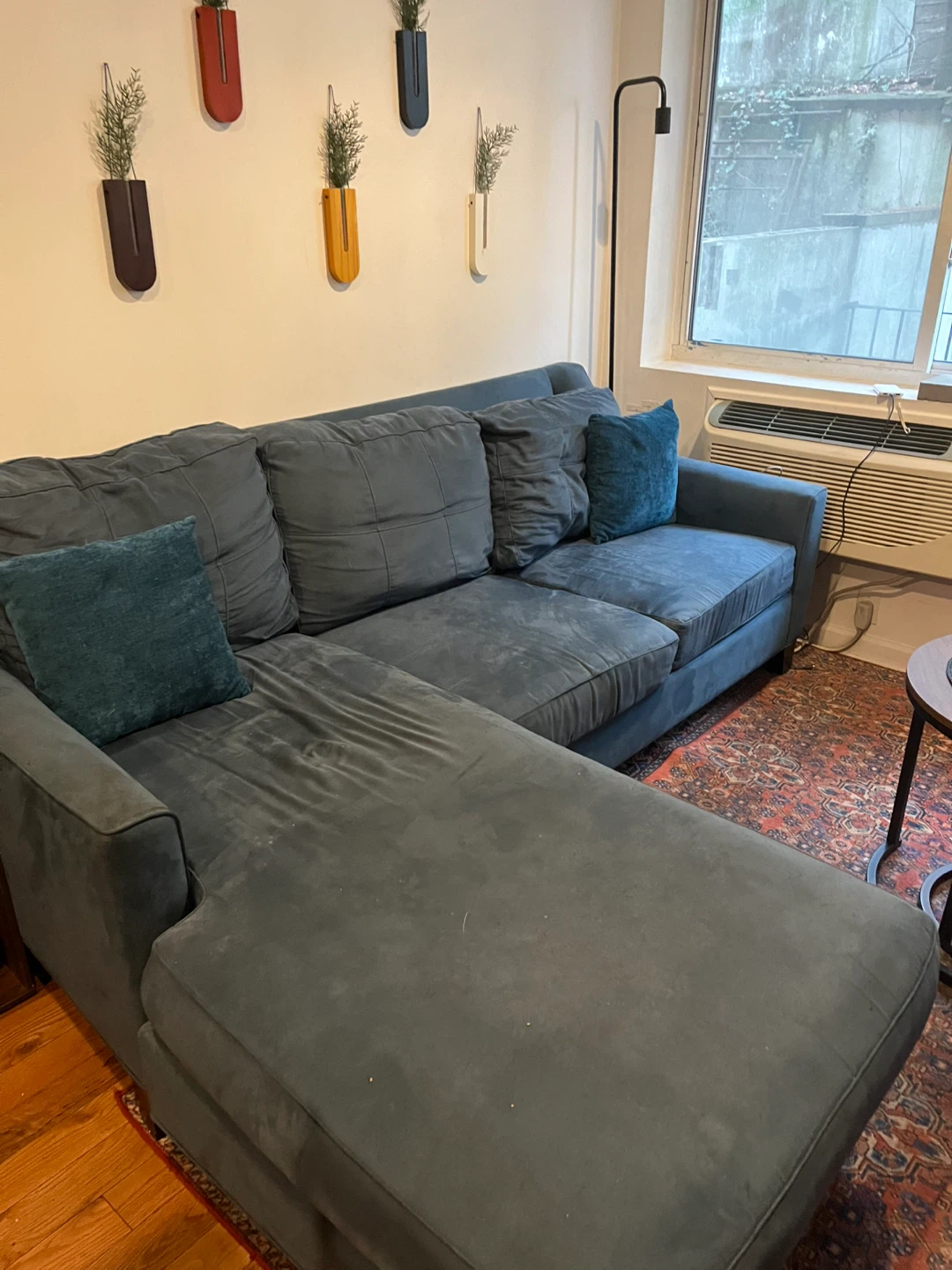 Blue Sectional Sofa with Chaise