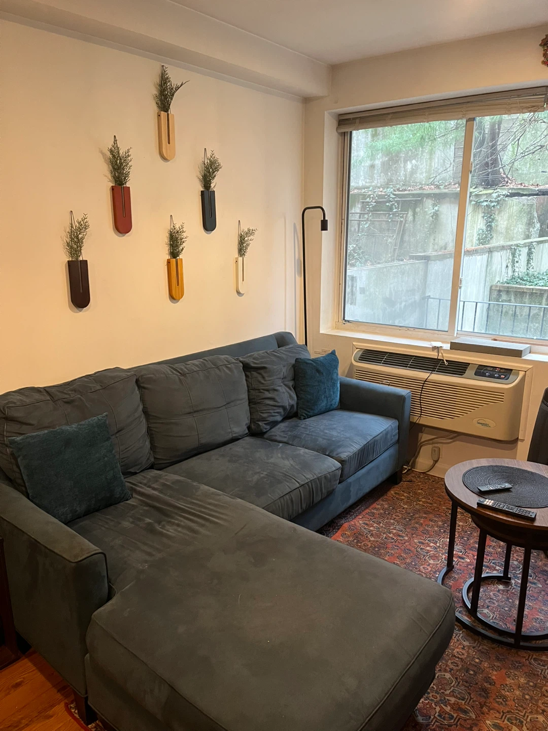 Blue Sectional Sofa with Chaise - photo 3
