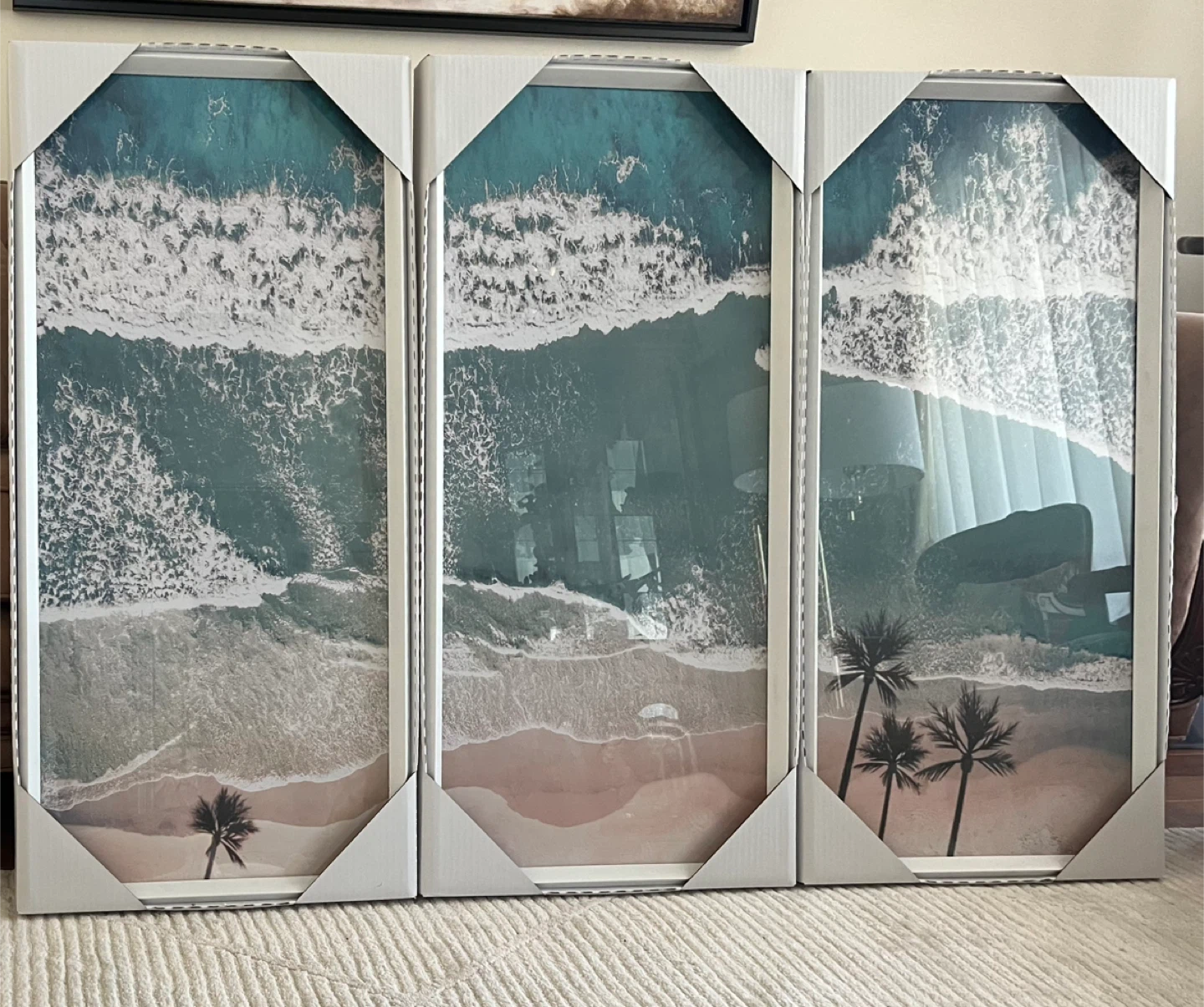 Set of 3 Coastal Beach Wall Art Pictures