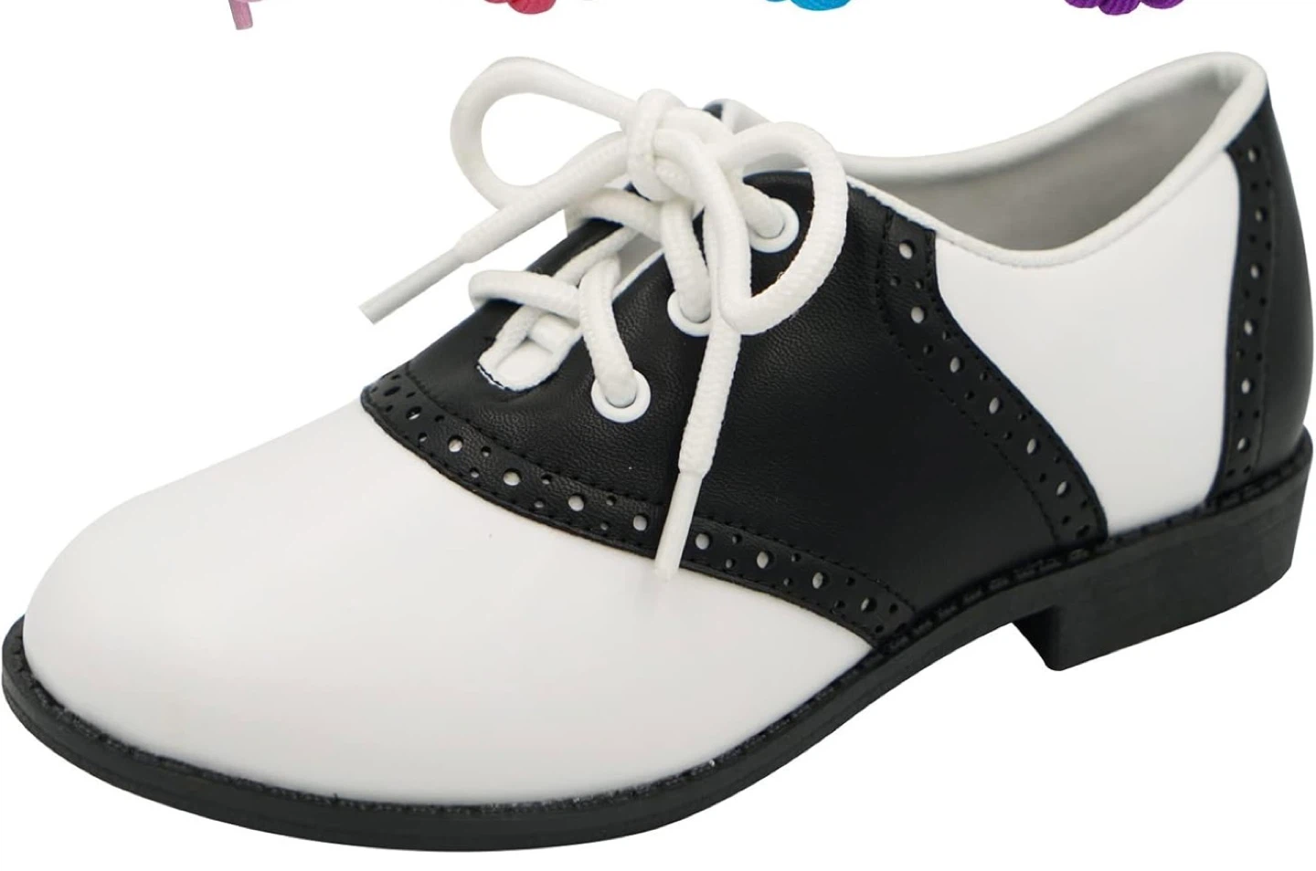 Kid Black and White Saddle Shoes