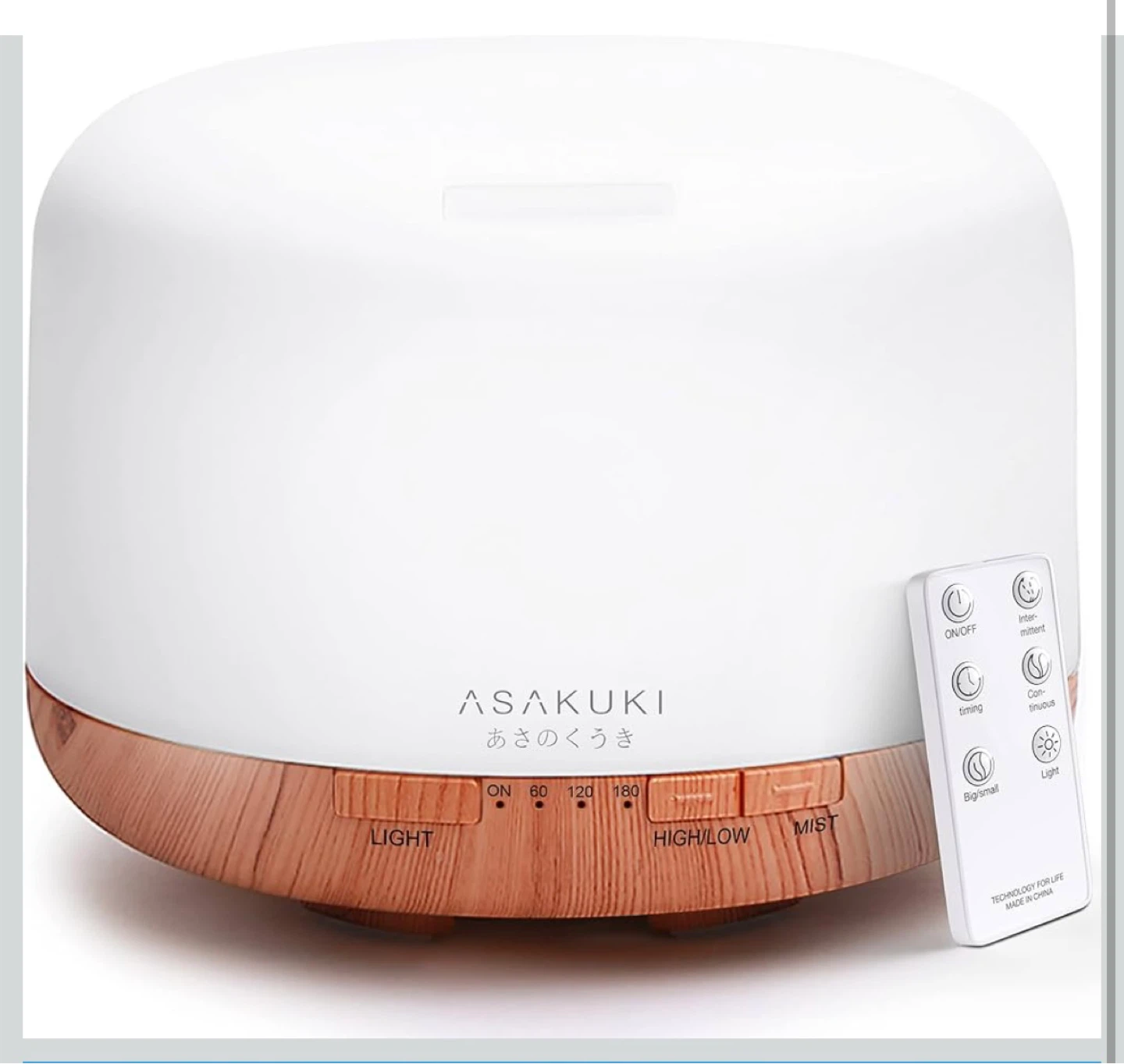 ASAKUKI 500ml Essential Oil Diffuser with Remote