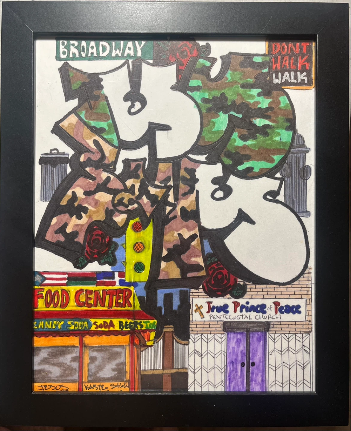 Framed Broadway Graffiti Art