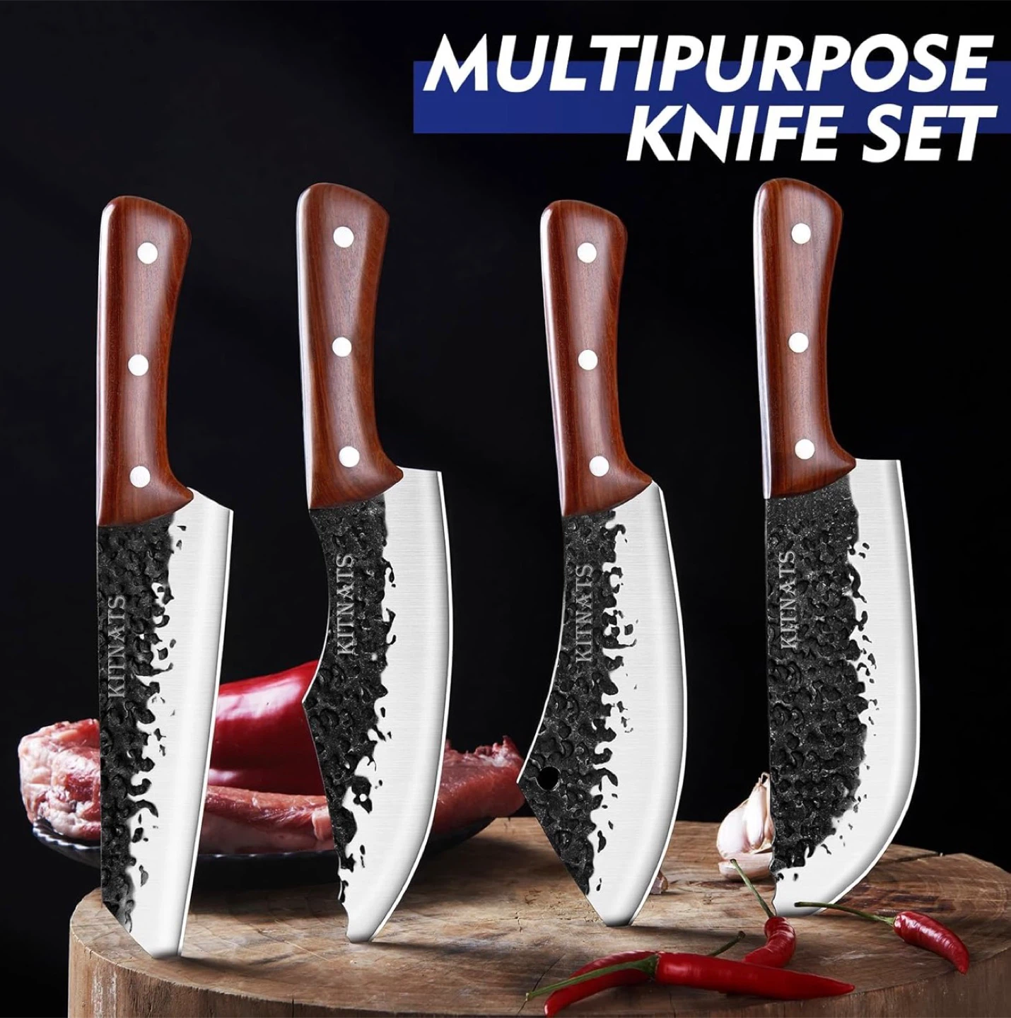 4PCS Hand Forged Butcher Knife Set - photo 5
