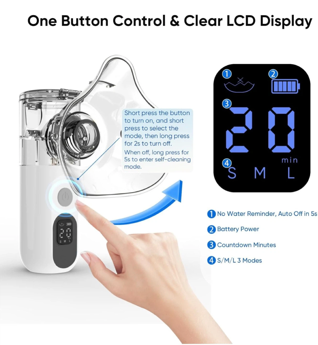 Portable Nebulizer with 3 Modes & Auto Shutdown - photo 3
