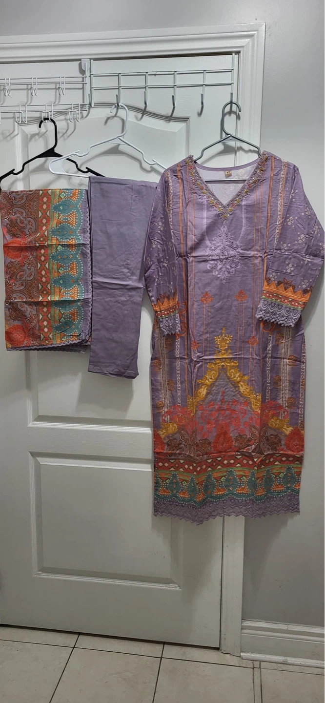 Purple Printed 3-Piece Lawn Suit