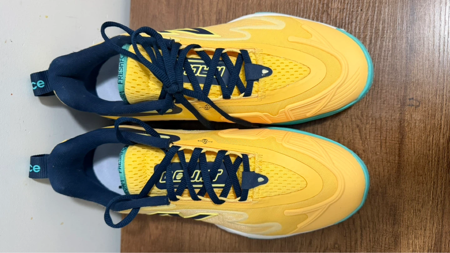 New Balance Yellow Navy Turquoise Athletic Shoes - photo 4
