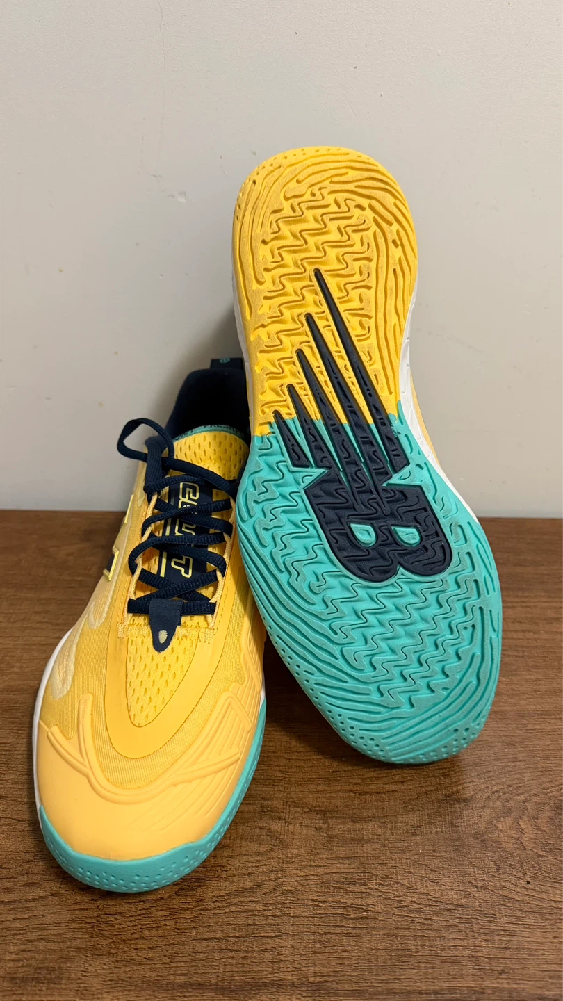 New Balance Yellow Navy Turquoise Athletic Shoes