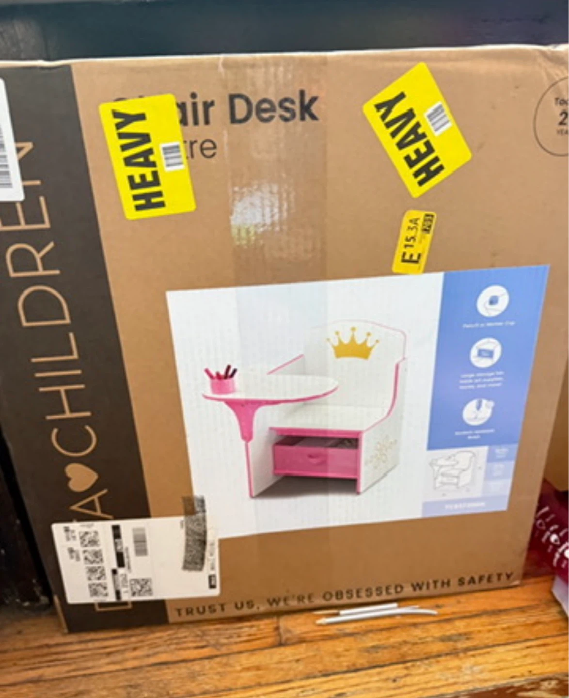 Kids Princess Chair Desk with Storage Drawer - photo 3