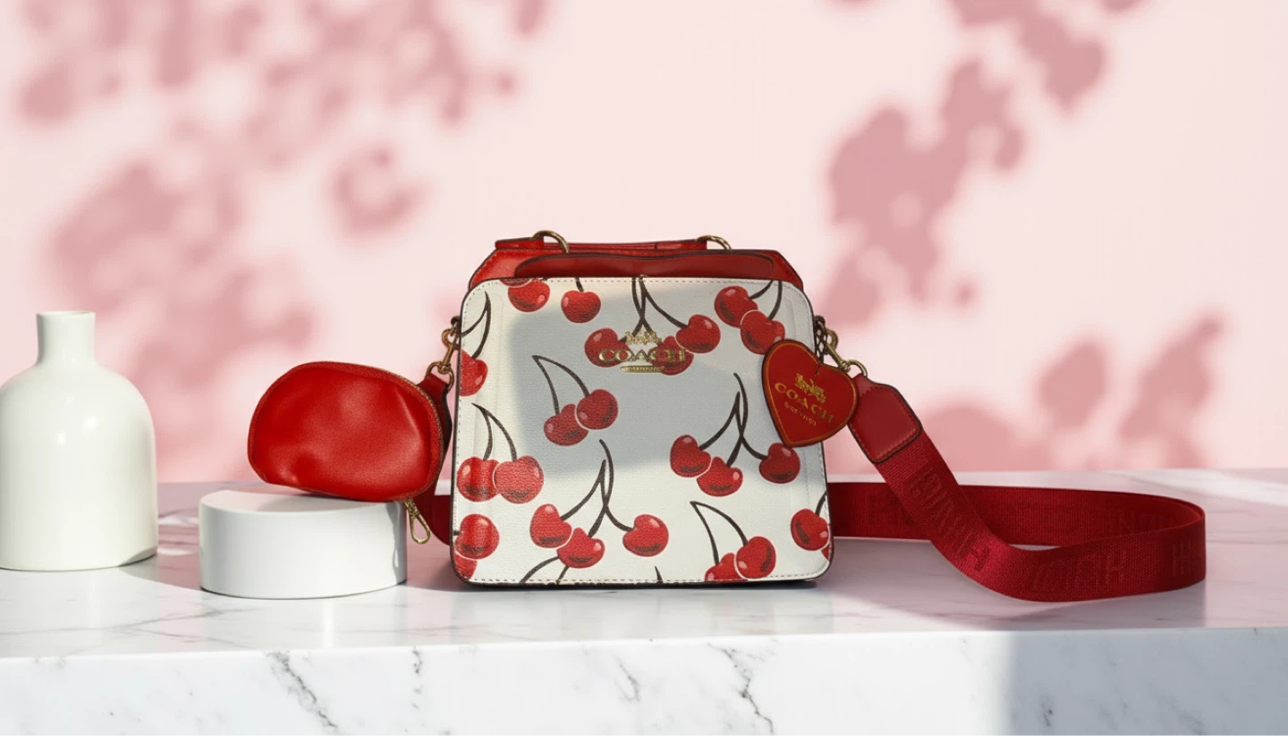 Coach Cherry Print Small Shoulder Bag