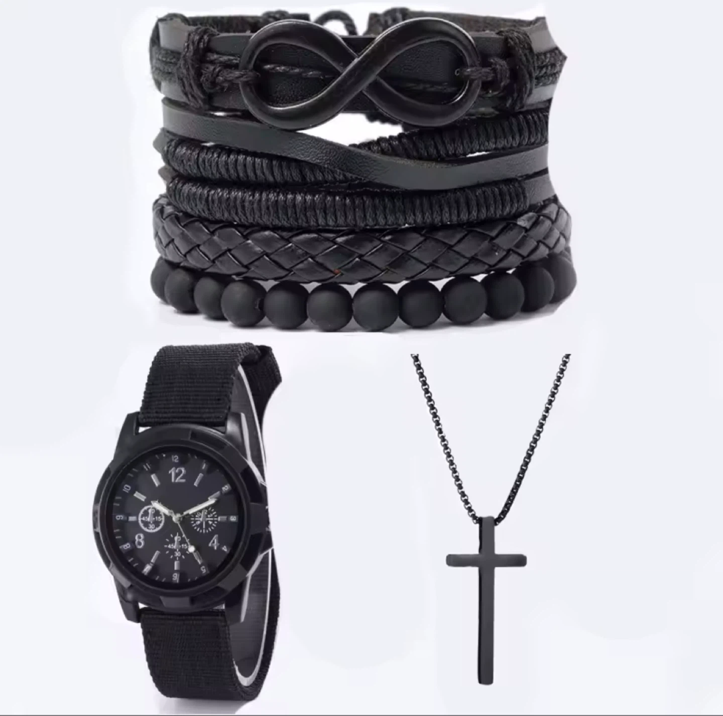 Men’s Black Fashion Set – Watch Combo - photo 4