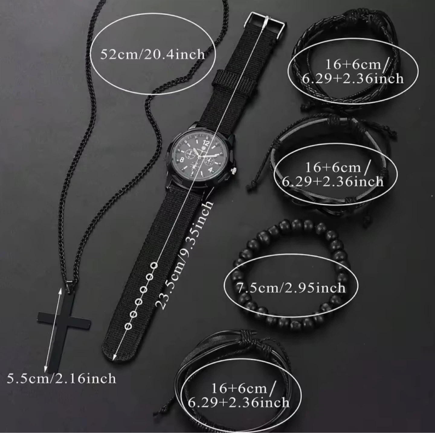 Men’s Black Fashion Set – Watch Combo - photo 3