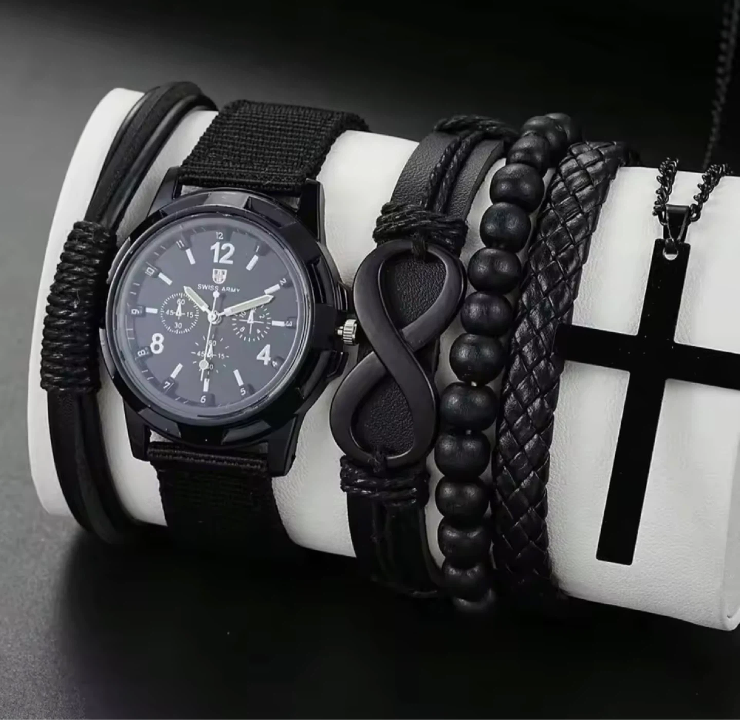 Men’s Black Fashion Set – Watch Combo - photo 2