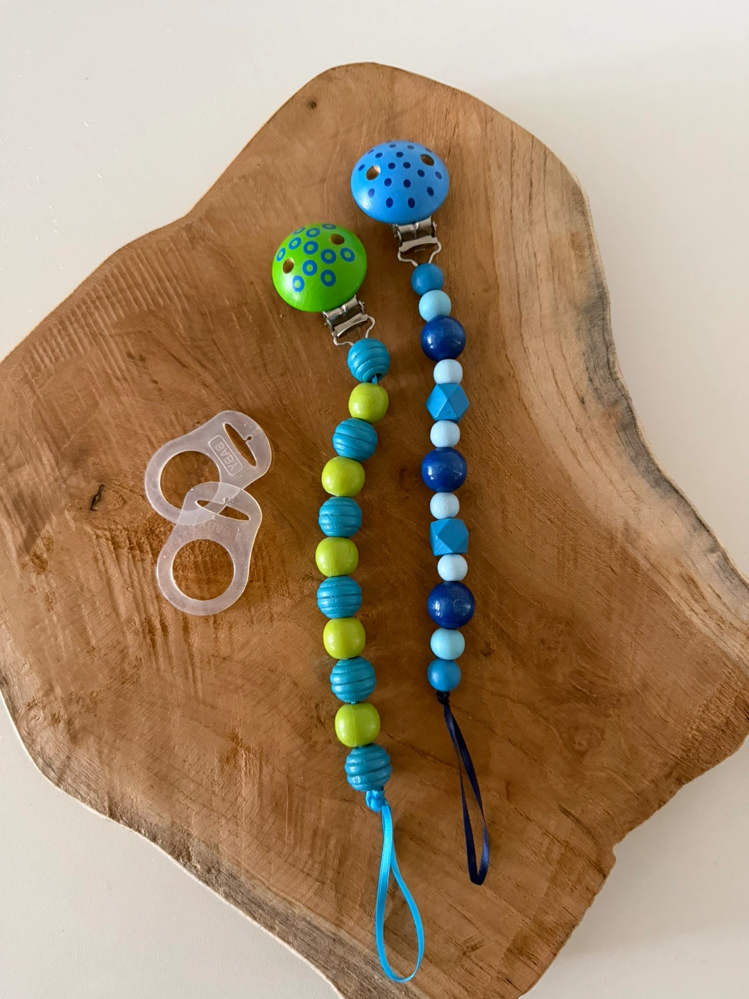 Wooden Pacifier Clips - Handmade - New