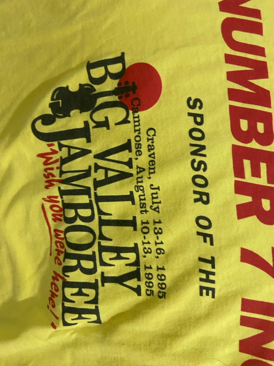 Yellow Hanes Big Valley Jamboree Security T-Shirt - photo 3