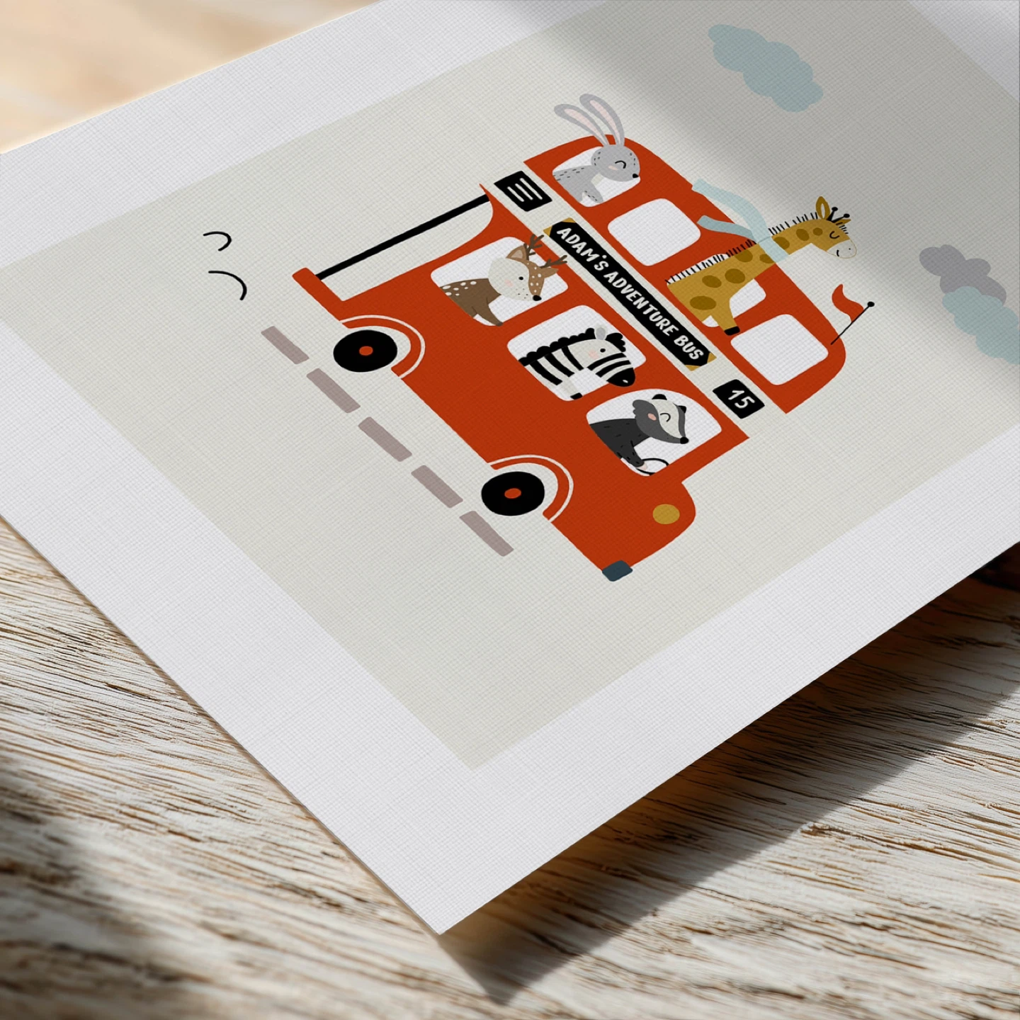 Custom Wall Art - London Zoo Bus - For Kids and Baby Room - photo 2