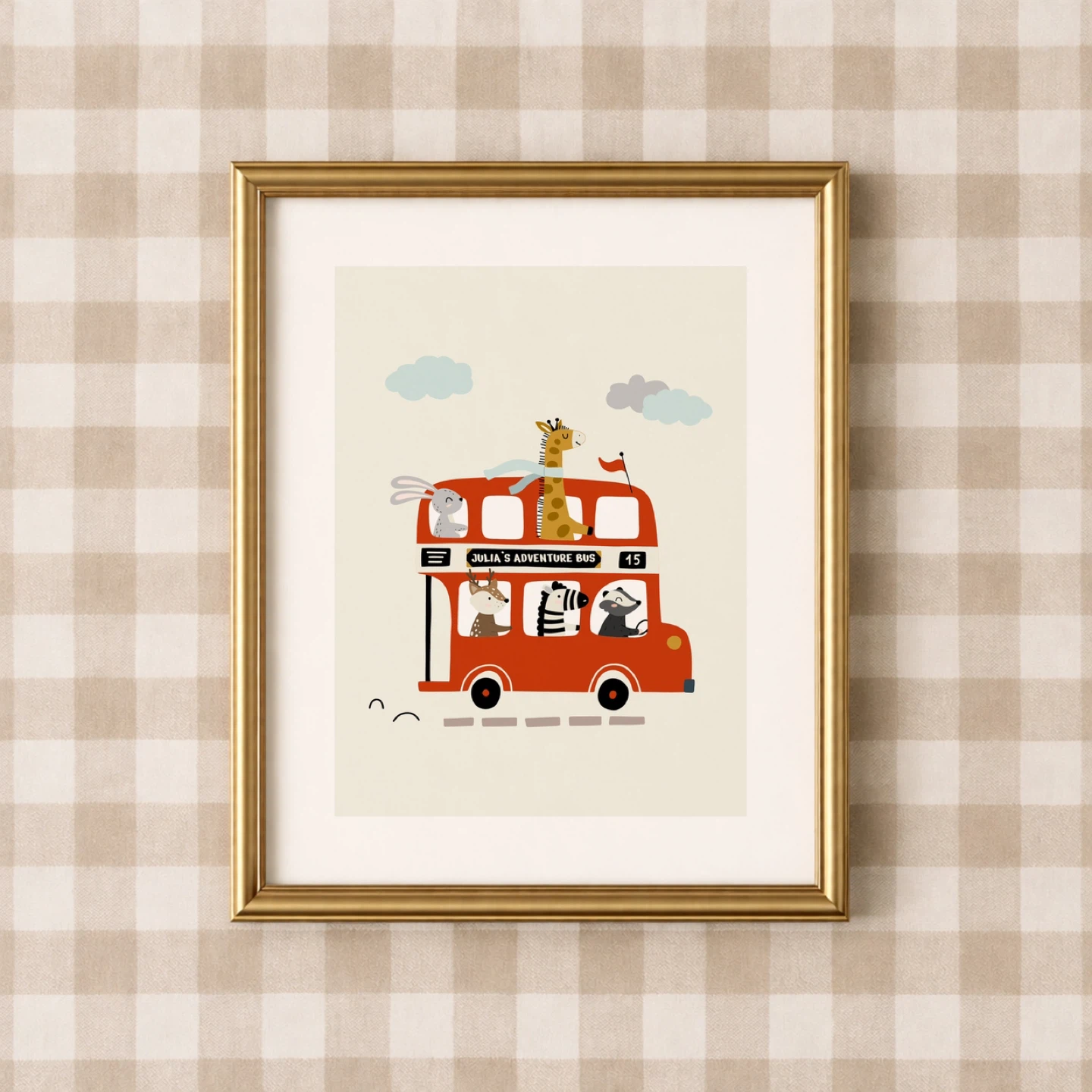 Custom Wall Art - London Zoo Bus - For Kids and Baby Room - photo 3