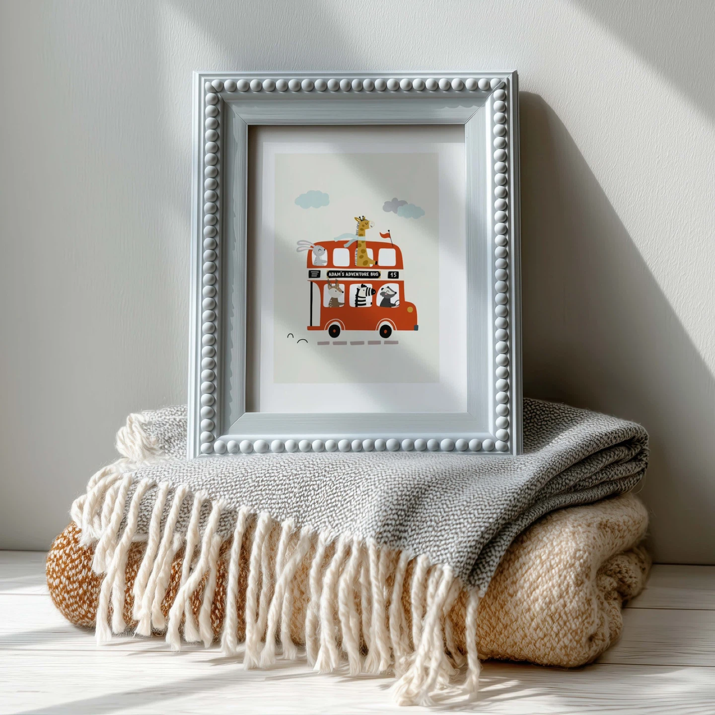 Custom Wall Art - London Zoo Bus - For Kids and Baby Room