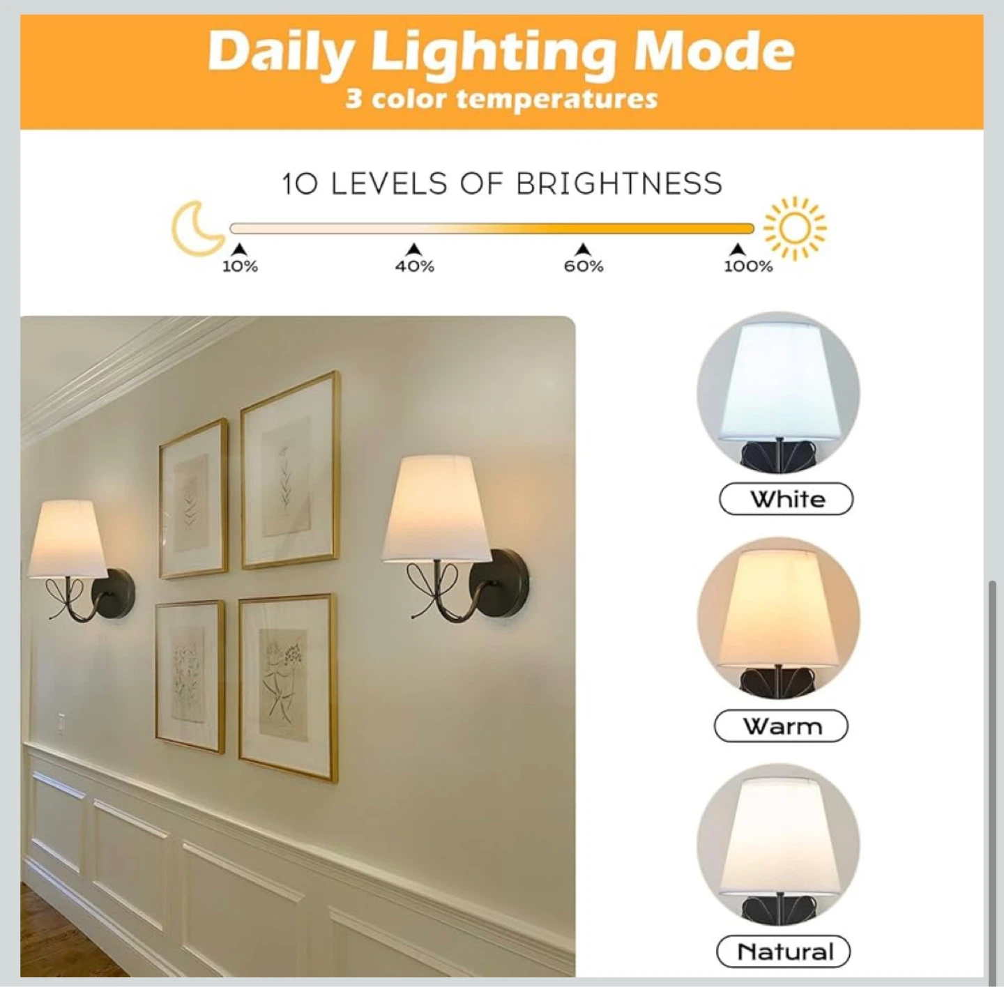 Set of 2 Rechargeable Sconces with Remote Control - photo 4