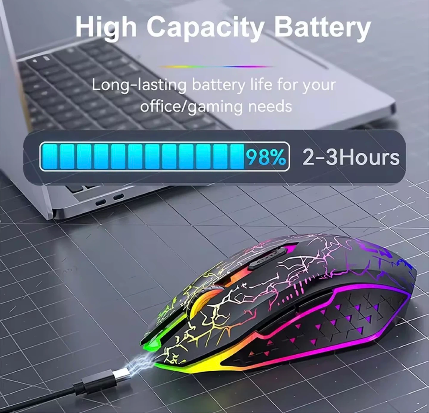 RGB Rechargeable Wireless Gaming Mouse - Bluetooth 5.2 & 2.4G - photo 3