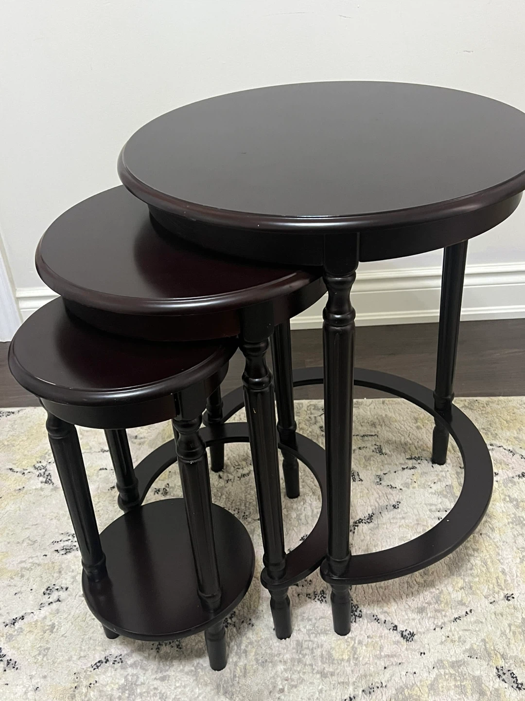 Dark Brown Nesting Side Tables (Set of 3)