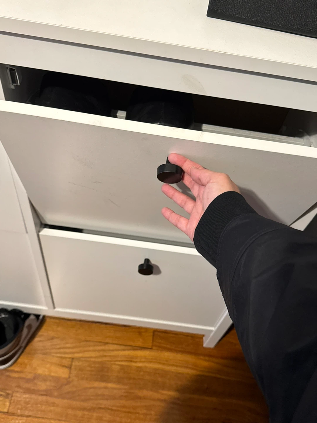 White 4-Door Ikea Shoe Storage Cabinet - photo 2