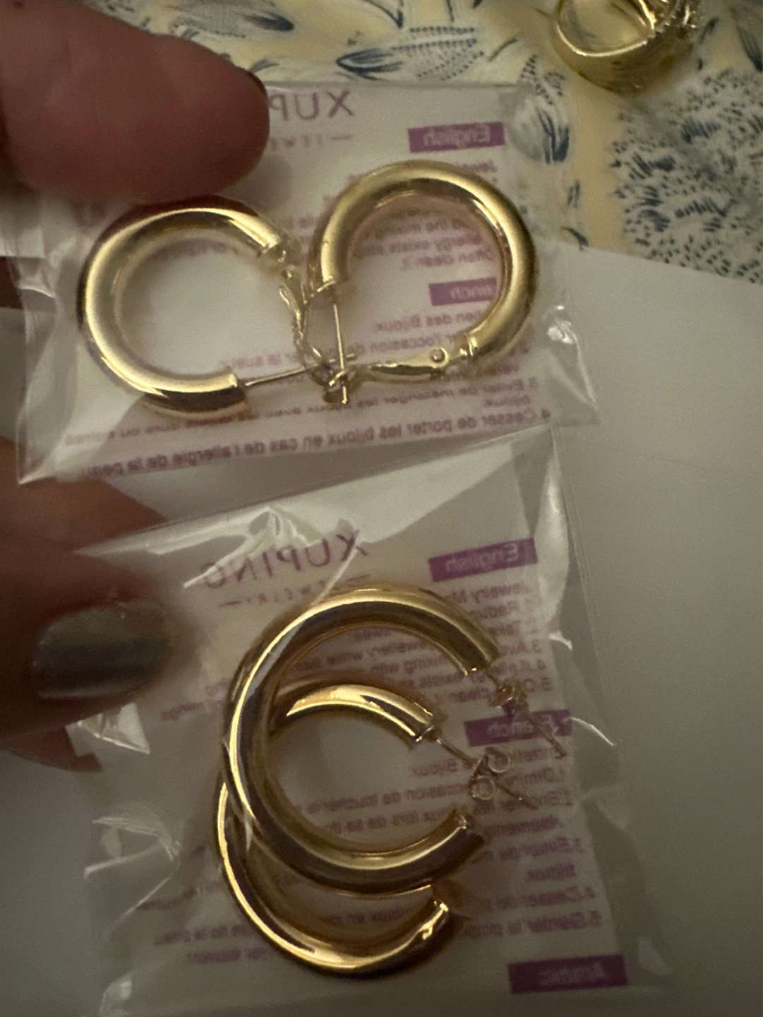 Gold Tone Hoop Earrings - XUPING JEWELRY