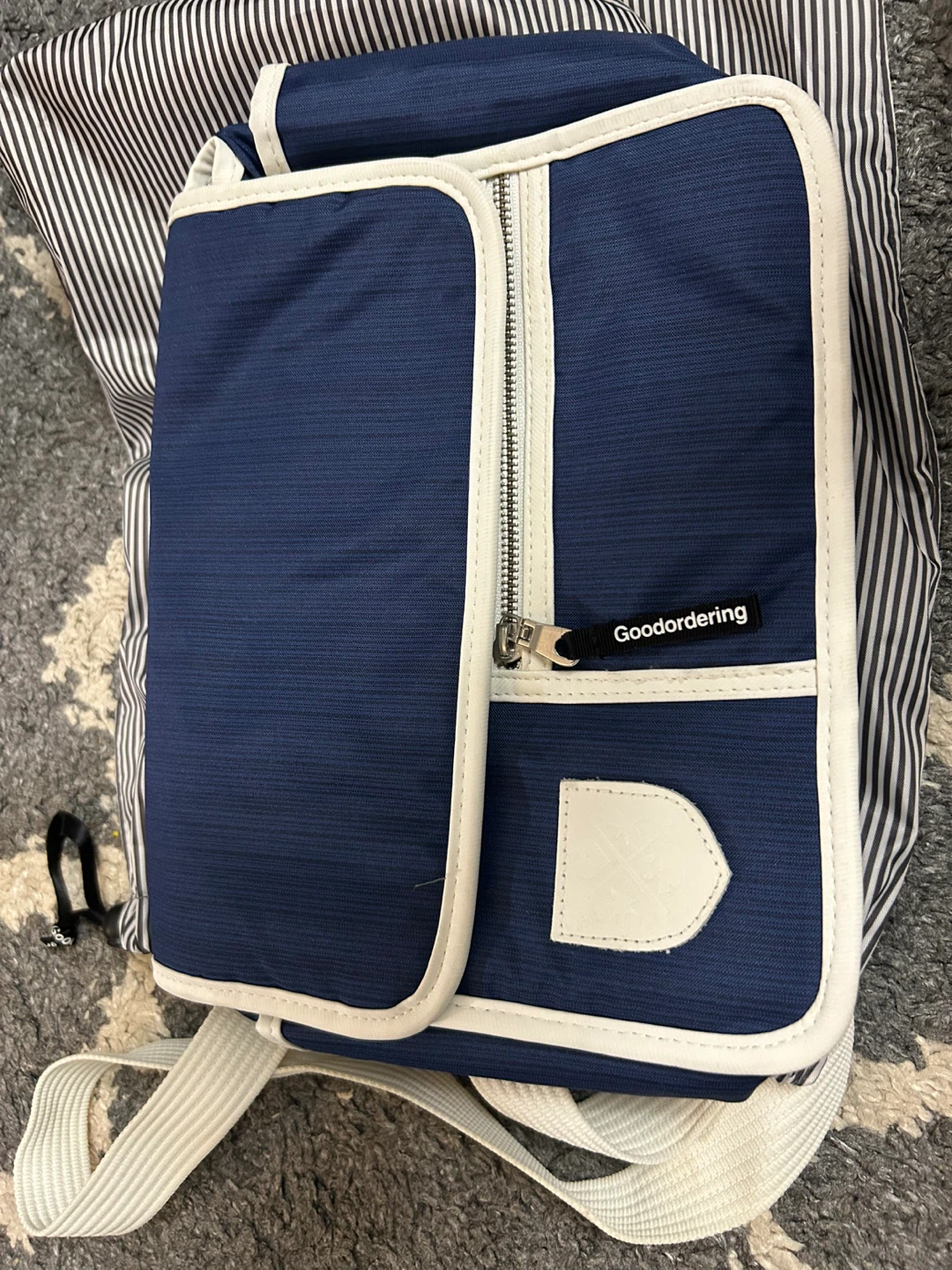Goodordering Blue Canvas Messenger Bag