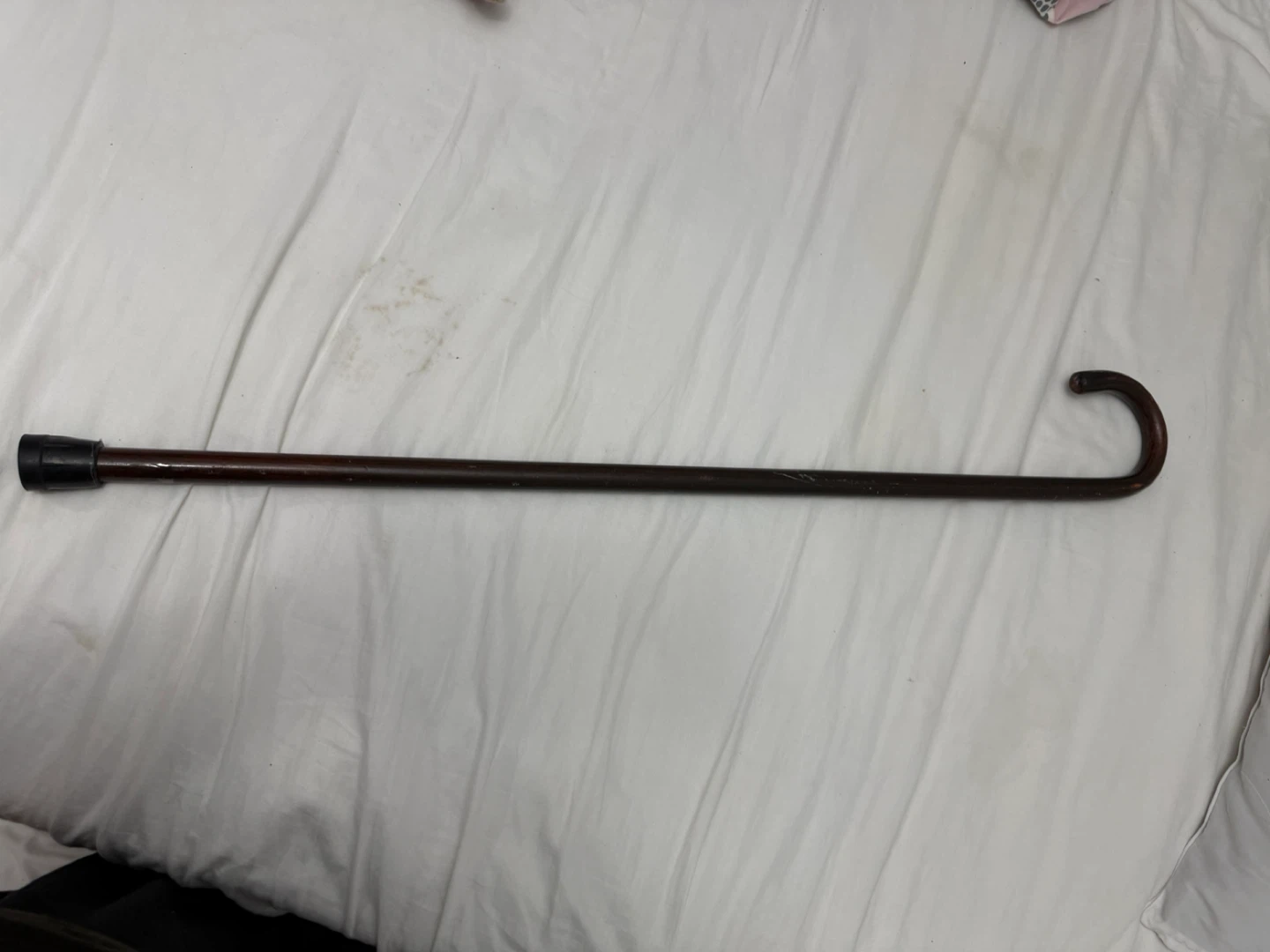 Vintage Wooden Cane with Hook Handle - photo 3