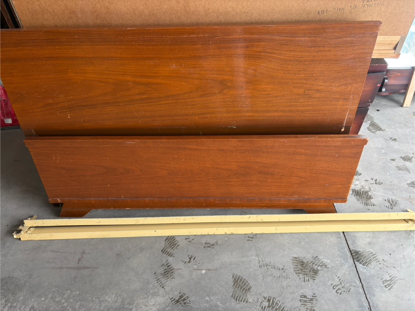 Solid wood double bed frame