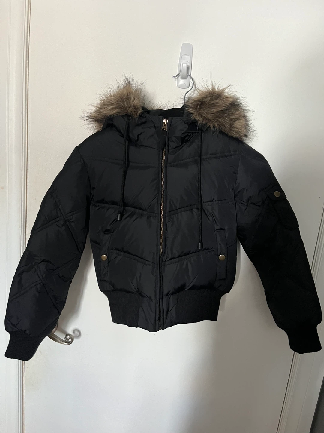Black Puffer Jacket w/ Fur Hood