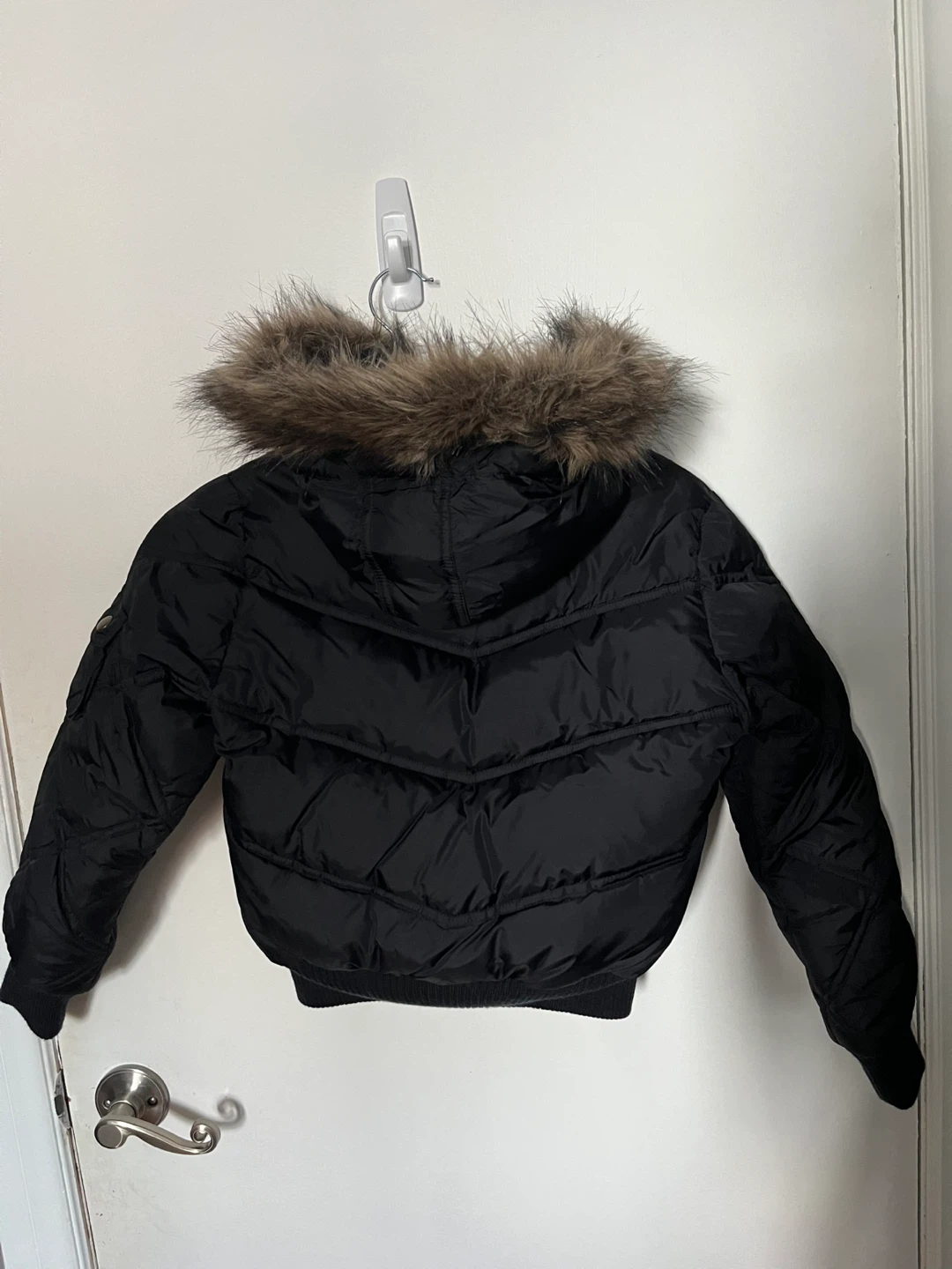 Black Puffer Jacket w/ Fur Hood - photo 2