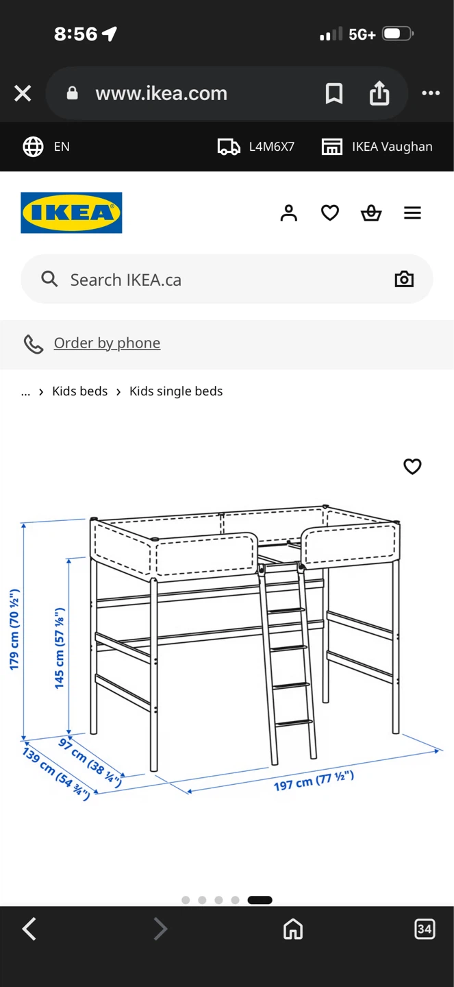 TUFFING Loft Bed Frame - Dark Gray, Twin - photo 3