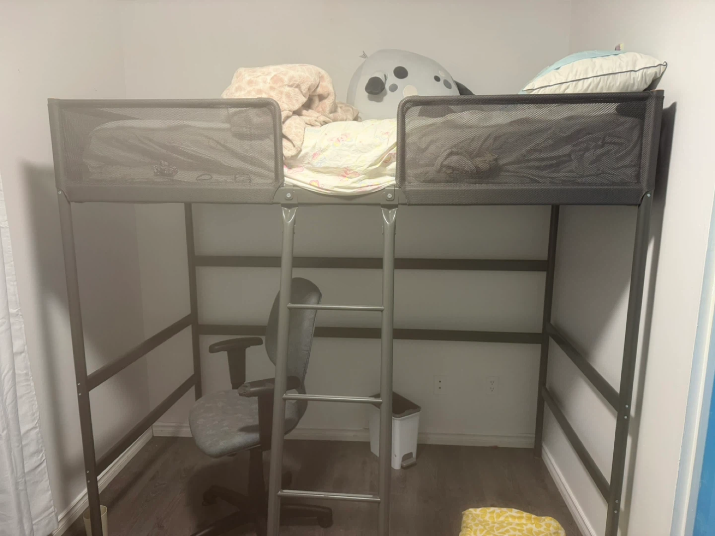 TUFFING Loft Bed Frame - Dark Gray, Twin