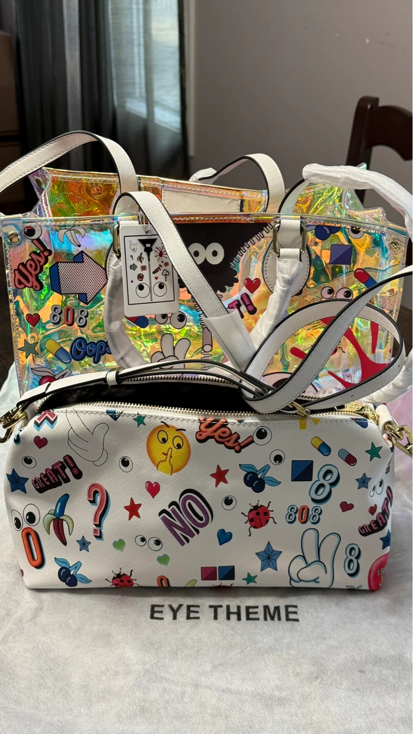 Clear Holographic Tote Bag with "Eye Theme" Design