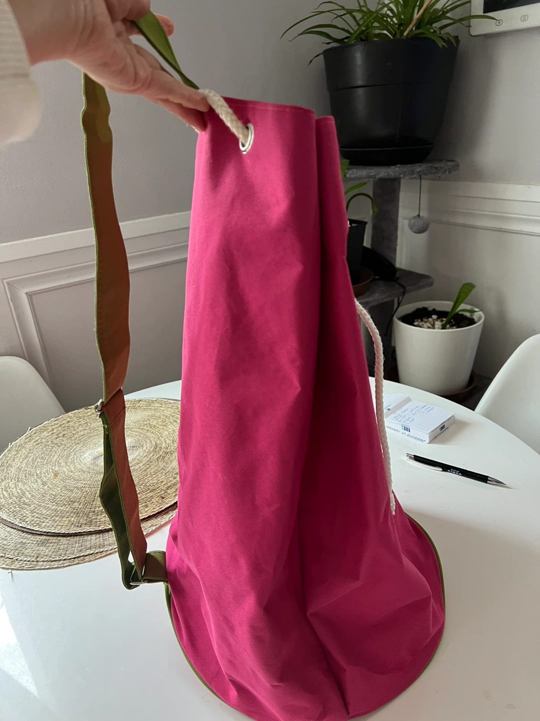 Pink Drawstring Bag with Sun Embroidery - photo 2