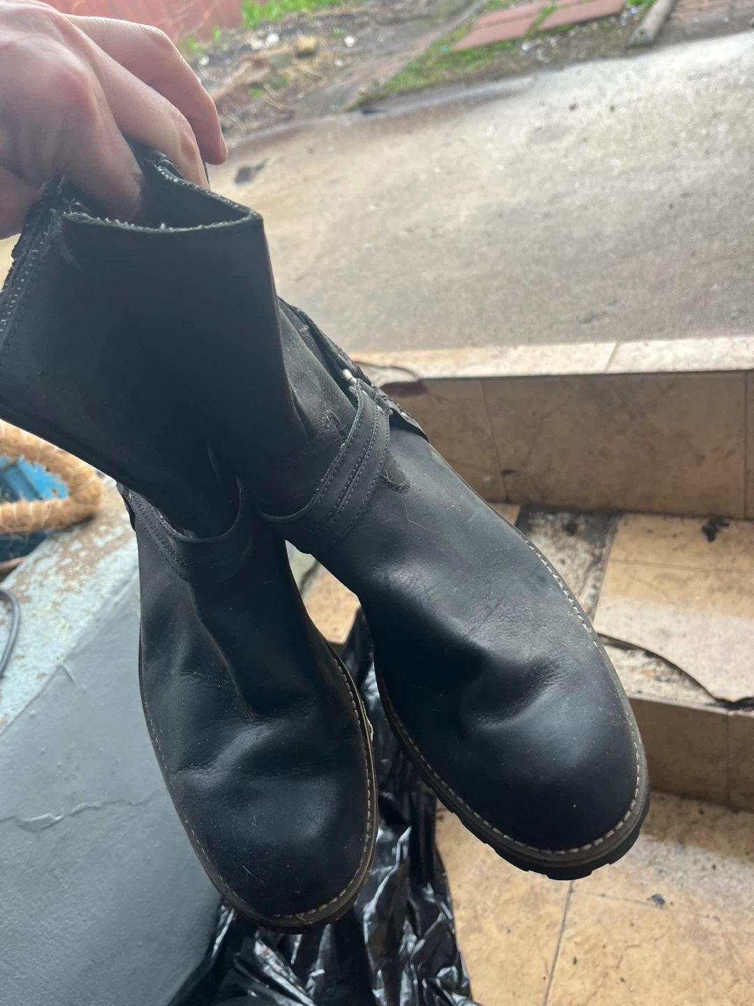 Harley-Davidson Black Leather Motorcycle Boots Size 9 - photo 3