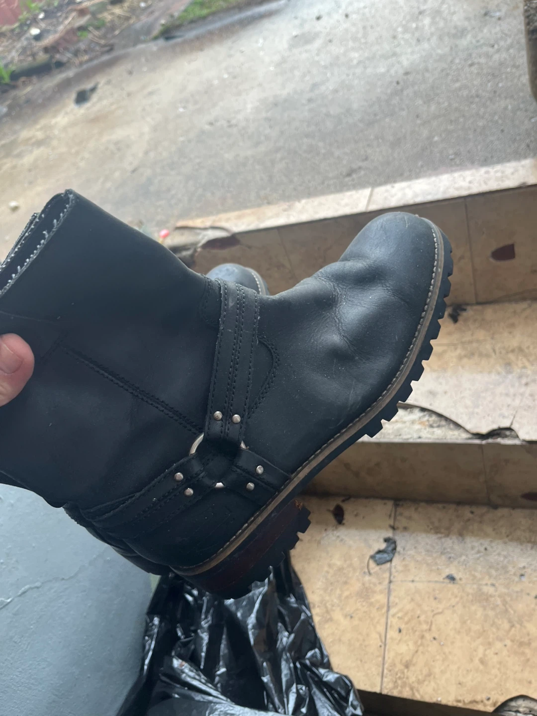 Harley-Davidson Black Leather Motorcycle Boots Size 9