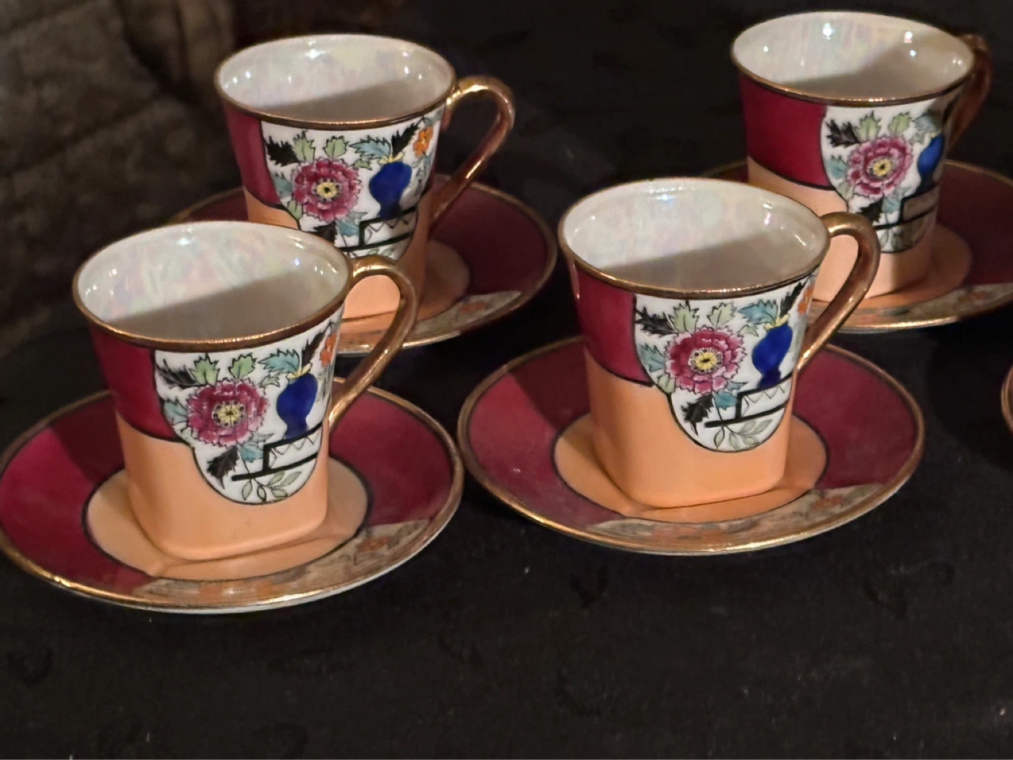 vintage japanese lustre ware demitasse set - photo 2