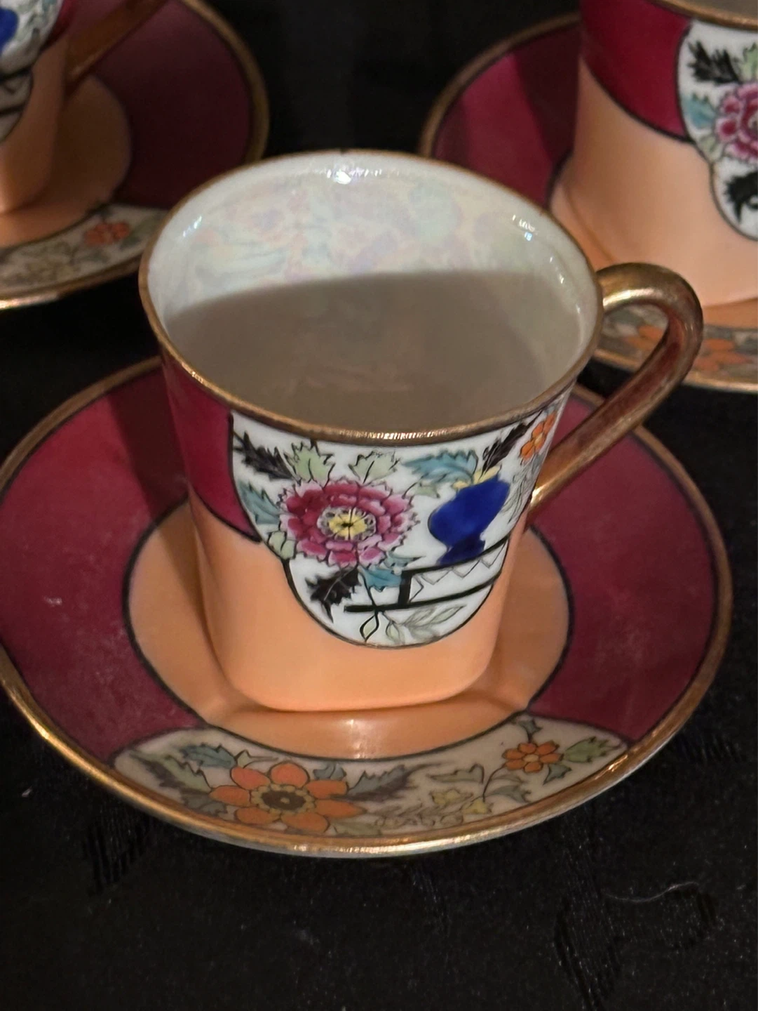 vintage japanese lustre ware demitasse set - photo 4