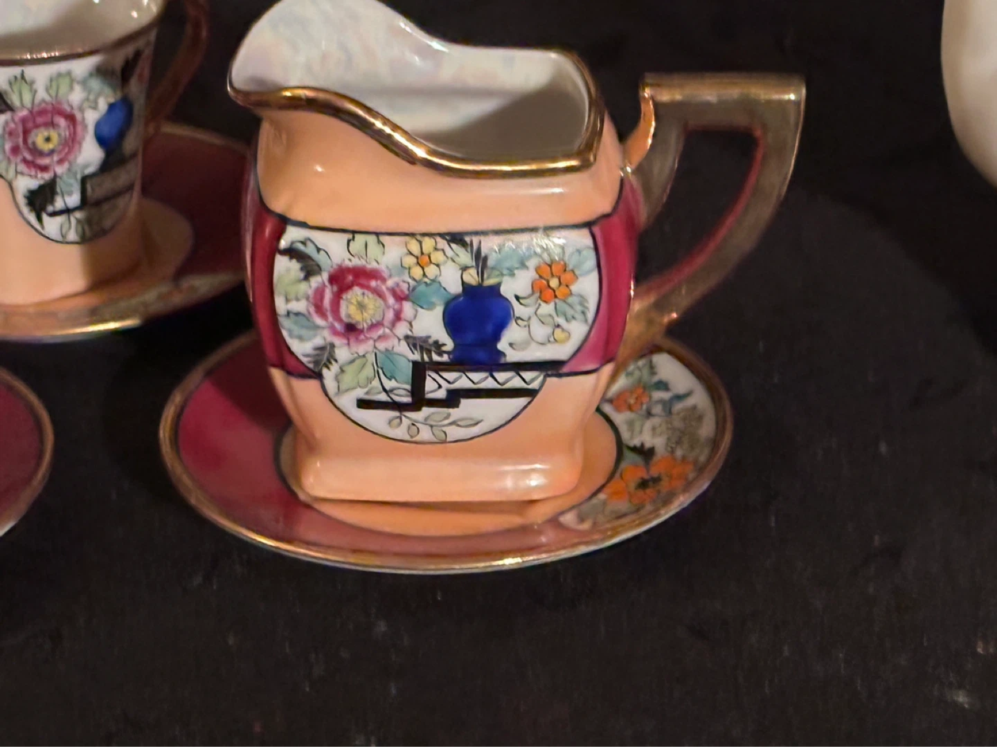 vintage japanese lustre ware demitasse set - photo 3