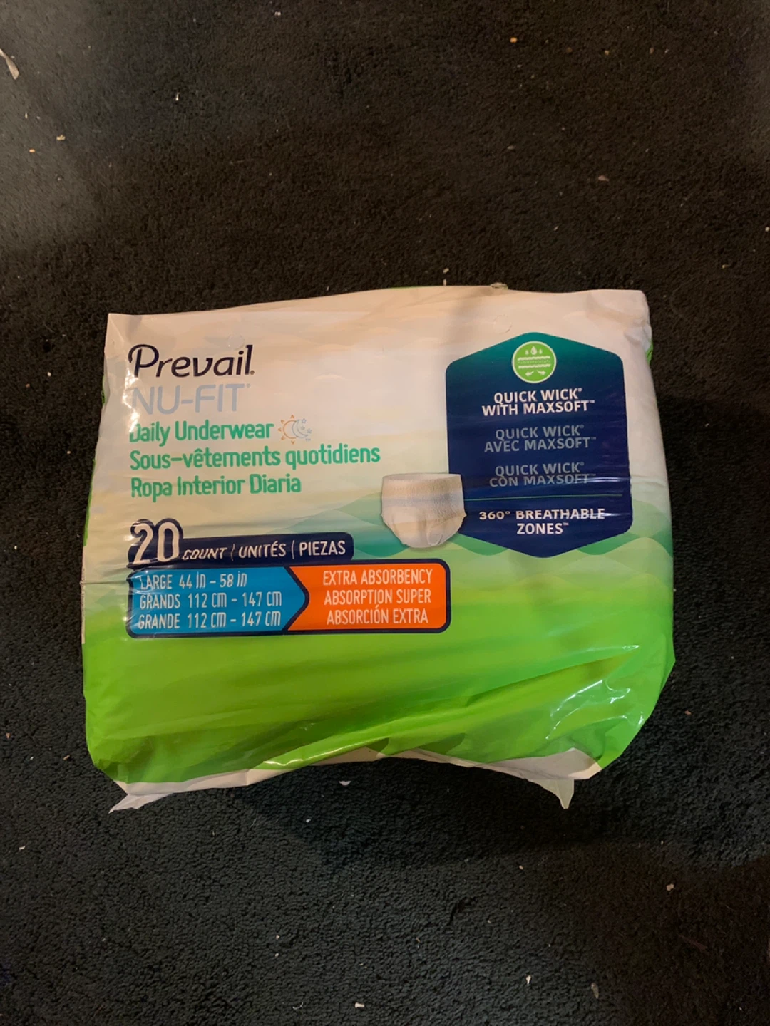 Prevail Nu-Fit Daily Underwear - Large (20 Count)