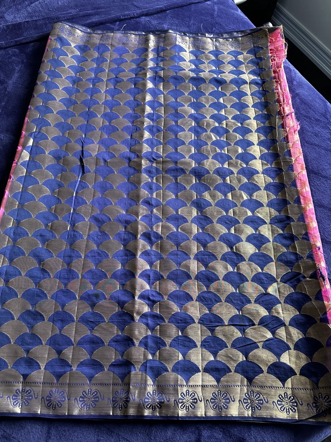 Pink and Blue art Silk Saree - photo 3