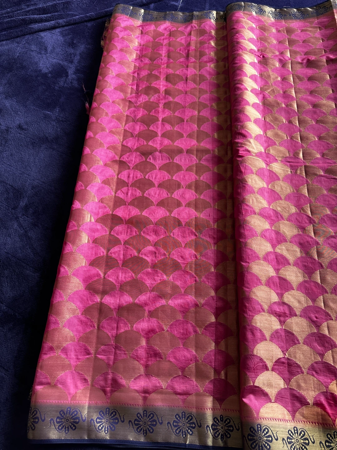 Pink and Blue art Silk Saree - photo 4
