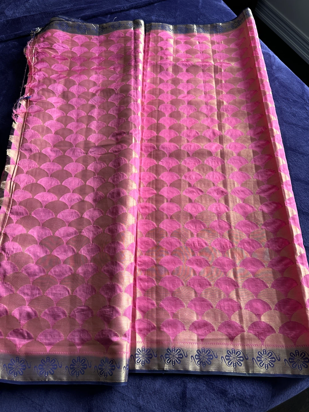 Pink and Blue art Silk Saree - photo 2