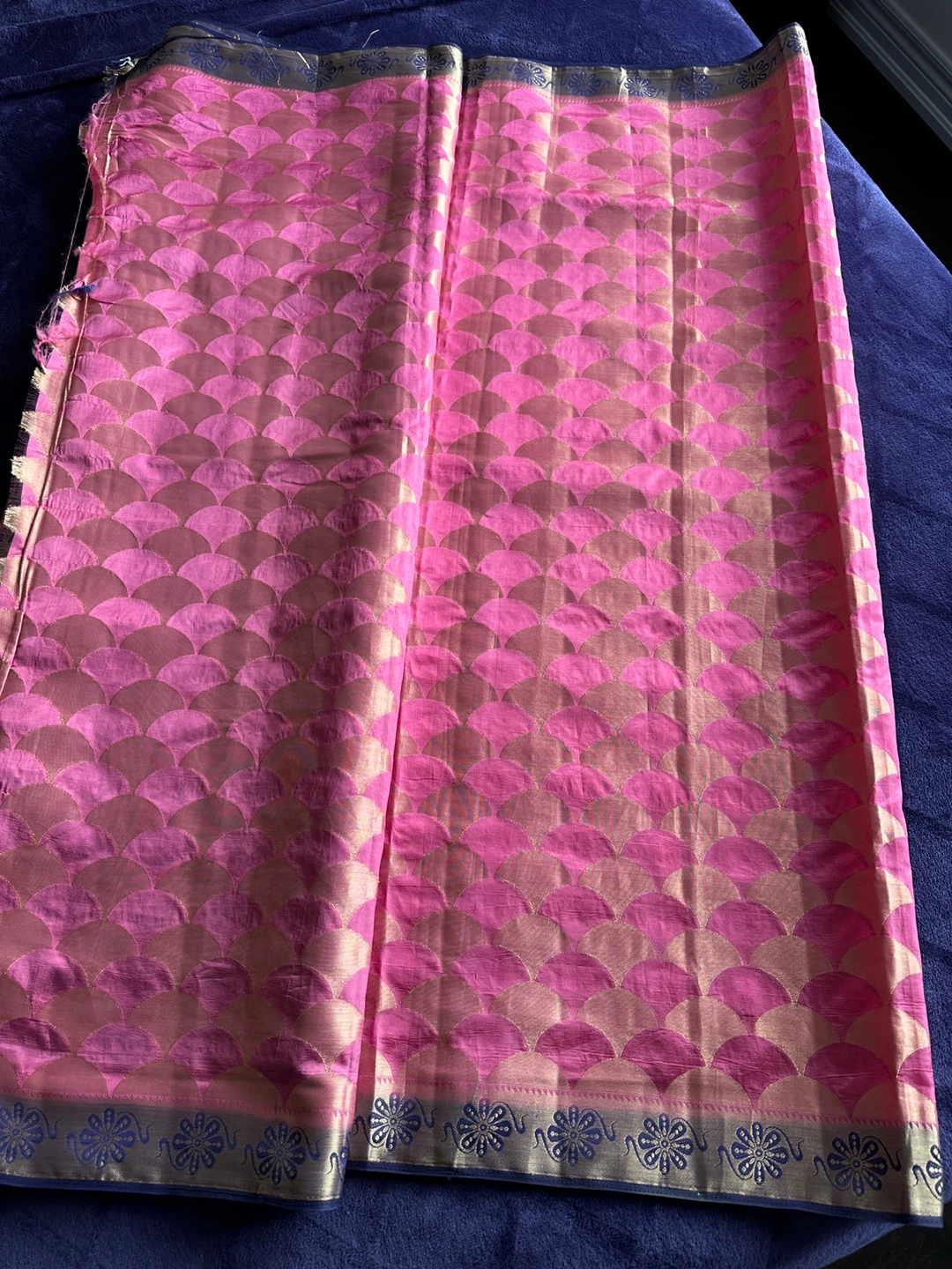 Pink and Blue art Silk Saree - photo 5