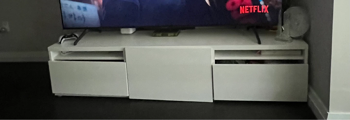 IKEA BESTÅ TV Unit with Drawers and Door - White