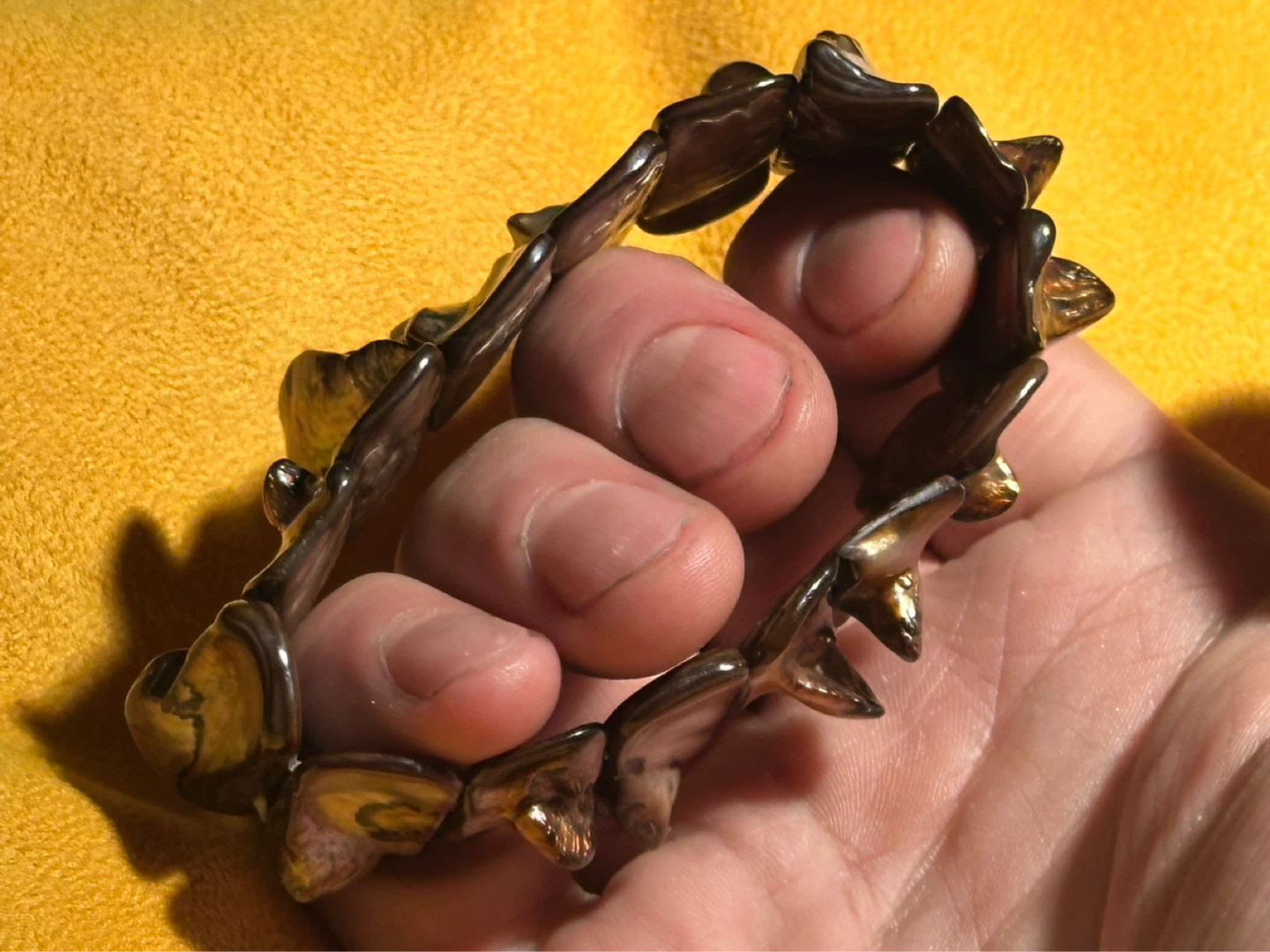 Vintage stretchy Rectangular Abalone Shell Bracelet - photo 4