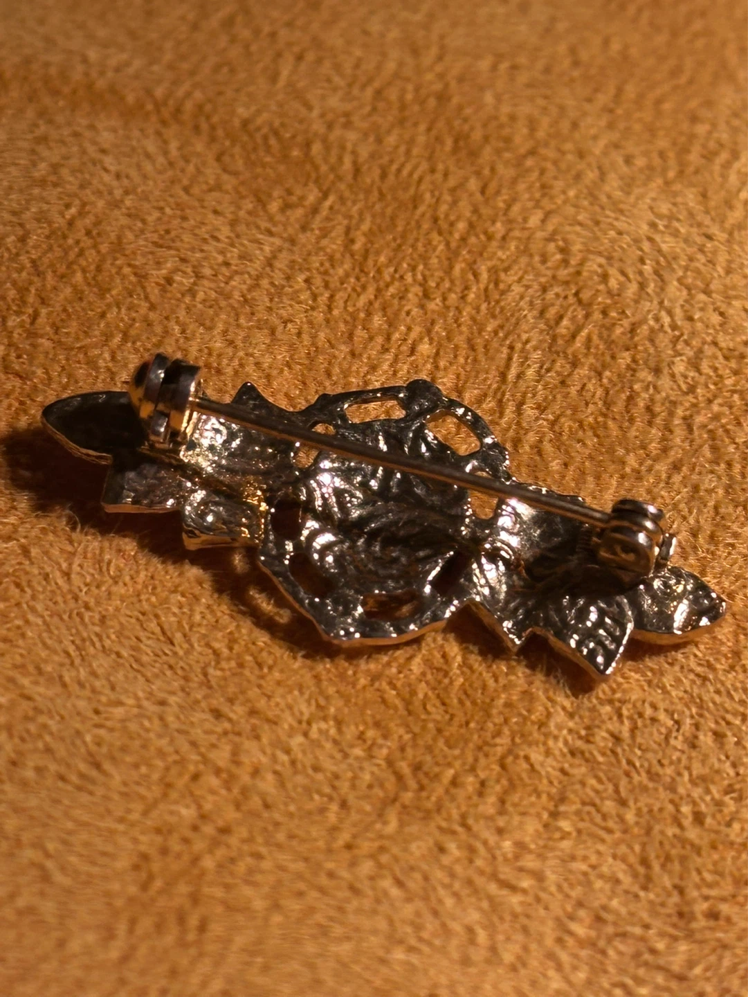 Vintage Cold Painted Rose Brooch - photo 3